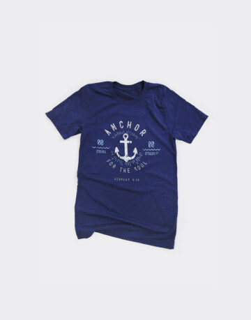Christian shirt displaying an anchor and the phrase "Anchor for the soul"