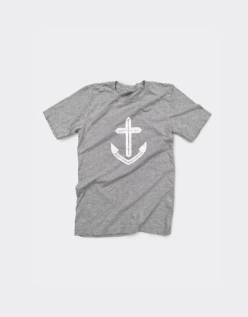 Christian shirt displaying a combined image of a cross and anchor