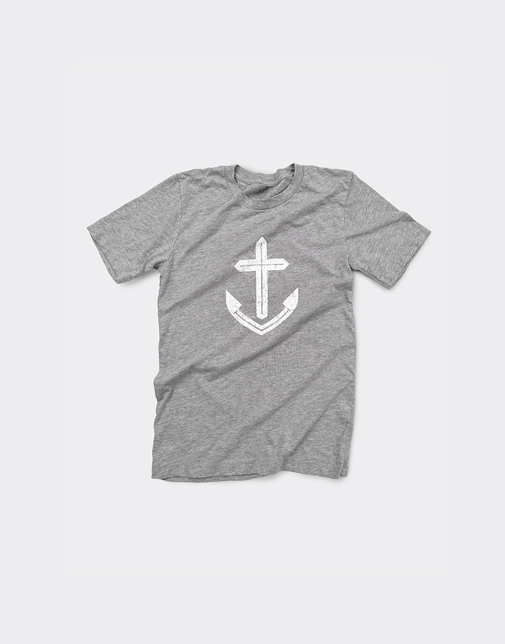 Christian shirt displaying a combined image of a cross and anchor