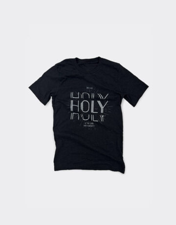 Christian shirt displaying a great design for "Holy, Holy, Holy"