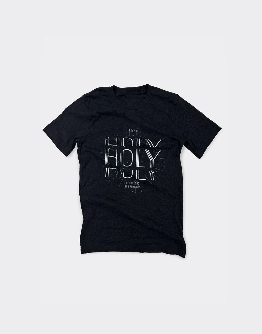 Christian shirt displaying a great design for "Holy, Holy, Holy"