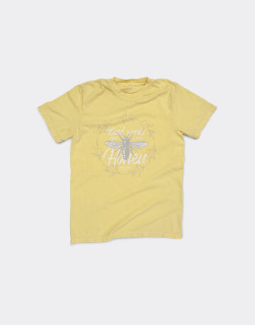 Christian shirt displaying a bee and the phrase "Kind words are like honey"
