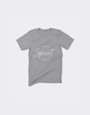 Christian t-shirt displaying a phrase "Led by the spirit"