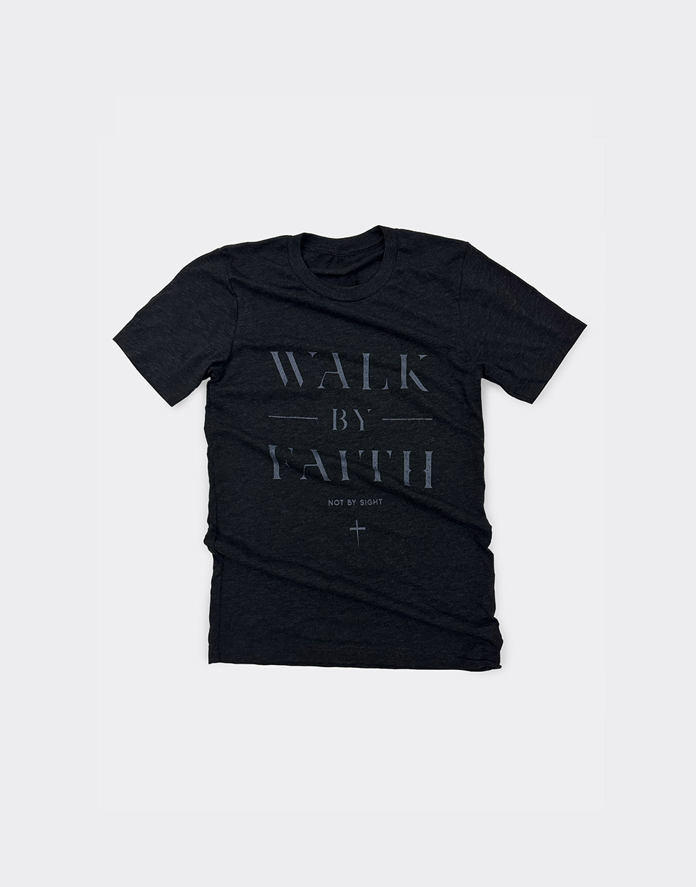 Christian shirt displaying the phrase "Walk by Faith"