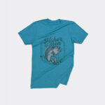 Christian shirt displaying bass getting caught by a fisherman