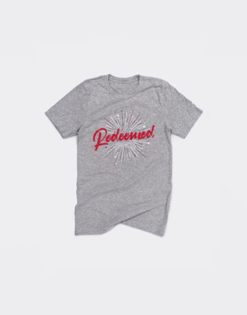 Christian shirt displaying a the word "Redeemed"