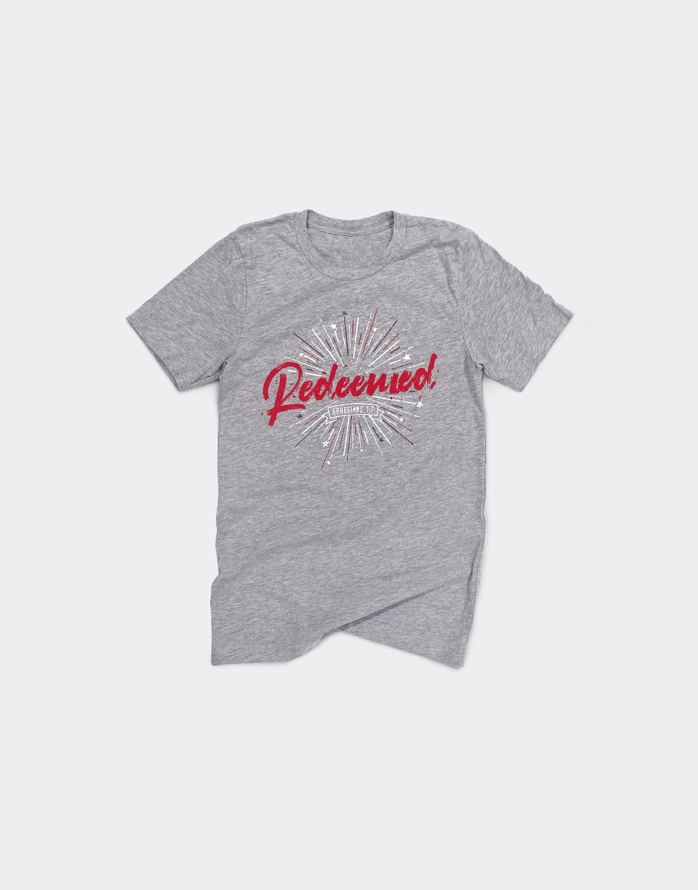 Christian shirt displaying a the word "Redeemed"